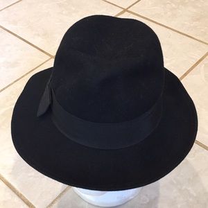 Black Arlin Homburg style hat made in USA